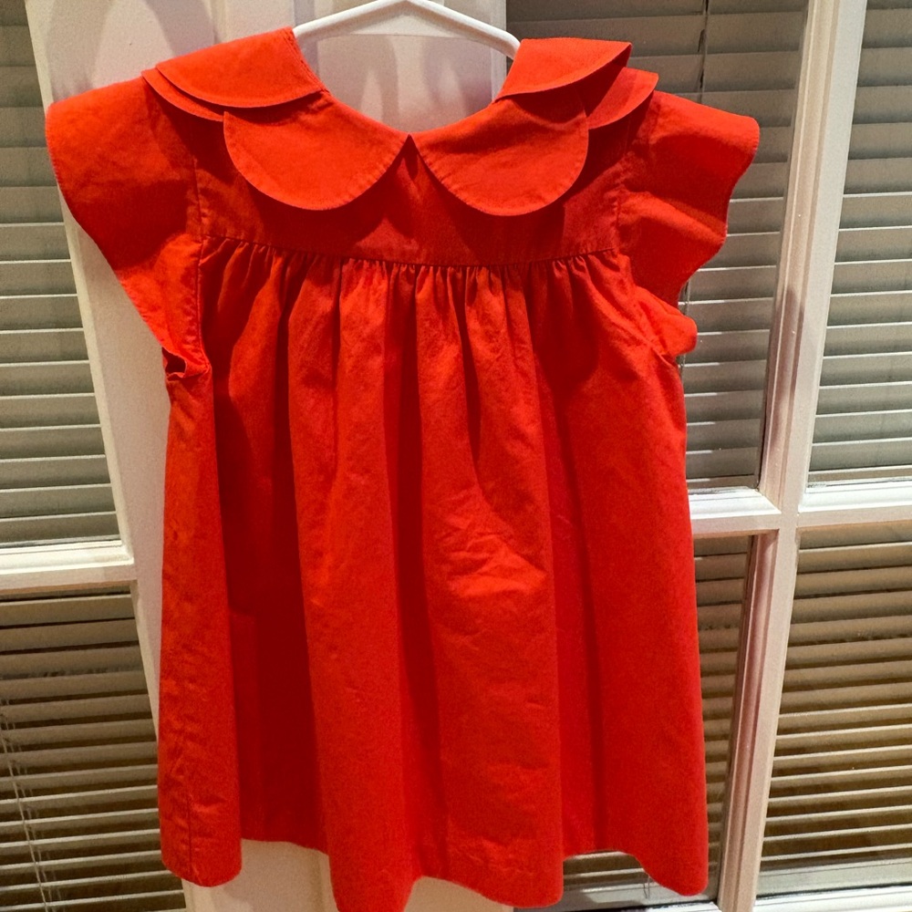 Jacadi Red Dress with Peter Pan Collar